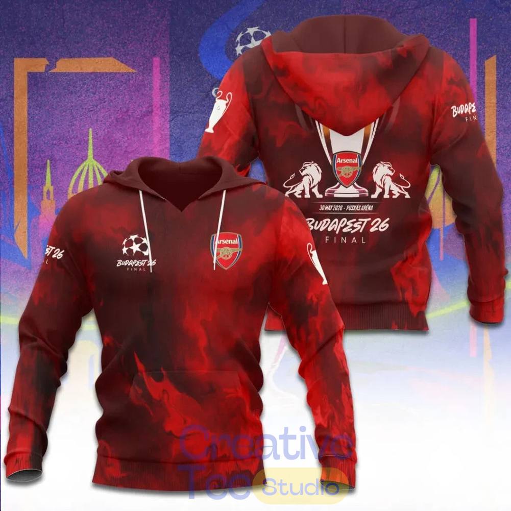Arsenal F.C Champions League Final 2026 Tee Hoodie – Red