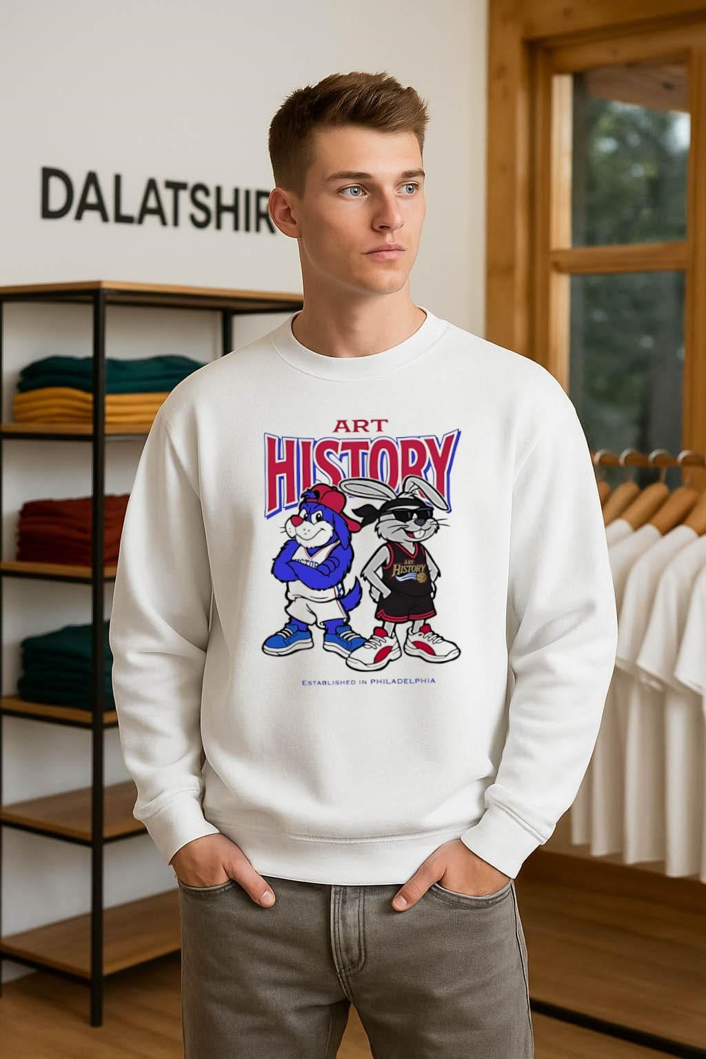 Art History Blue Dog And Grey Rabbit Established In Philadelphia shirt