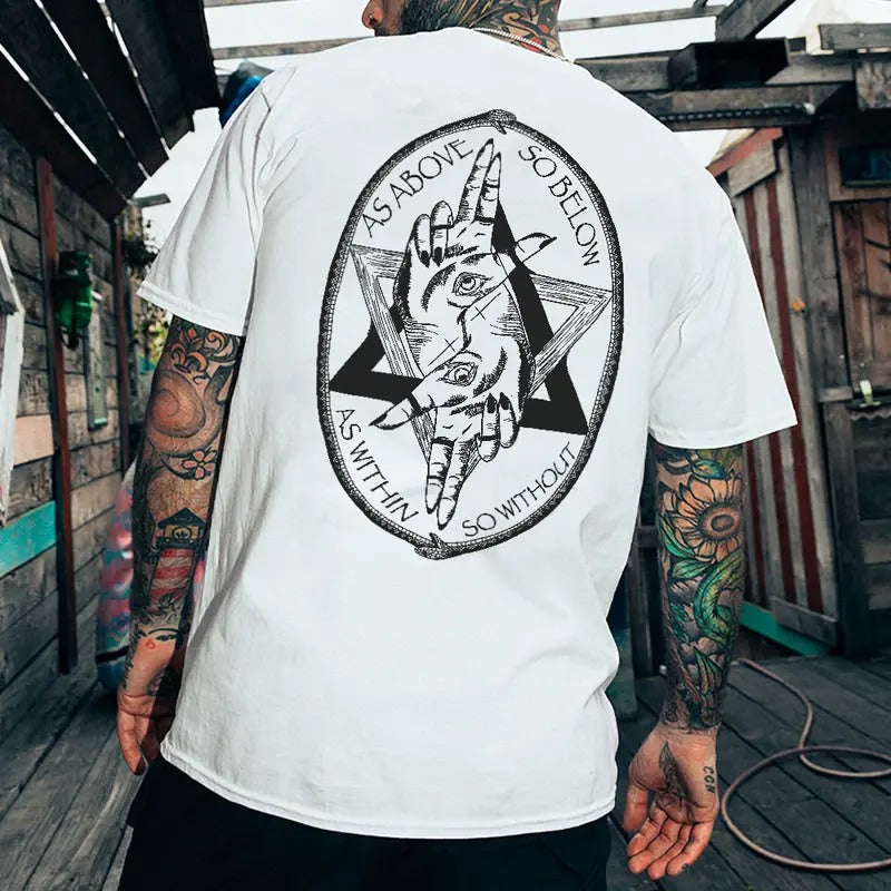 As Above, So Below Print fashion T-shirt - Naughty Clothes Men Cotton Menswear Hoodie, Sweatshirt | TeeBloomCo.com