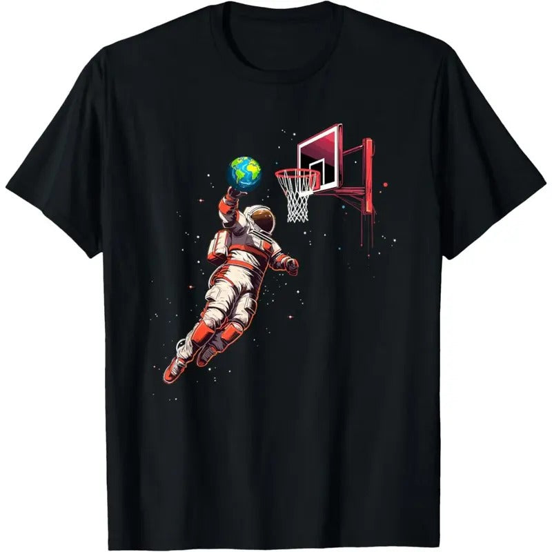 Astronaut Basketball Outer Space Gifts Men Kids Women Space T-Shirt made in usa Hoodie, Sweatshirt | TeeBloomCo.com