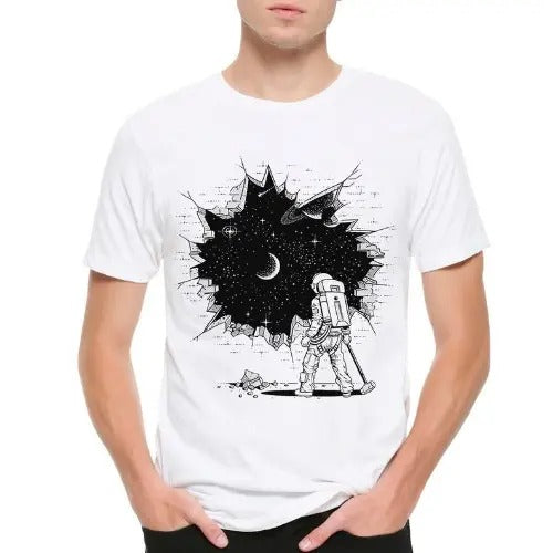 Astronaut and Hole In Space T-Shirt, Men Made in USA Hoodie, Sweatshirt | TeeBloomCo.com