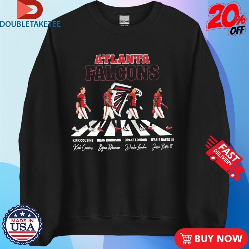 Atlanta Falcons Kirk Cousins Bijan Robinson And Drake London Jessie Bates III Abbey Road Walking Shirts