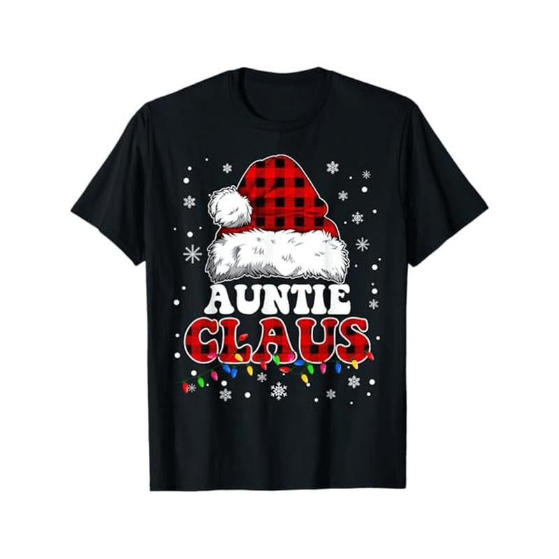 Auntie Claus Funny Santa Claus Matching Family's Men Women T-Shirt, Suitable for family Christmas fun activities, 100%...
