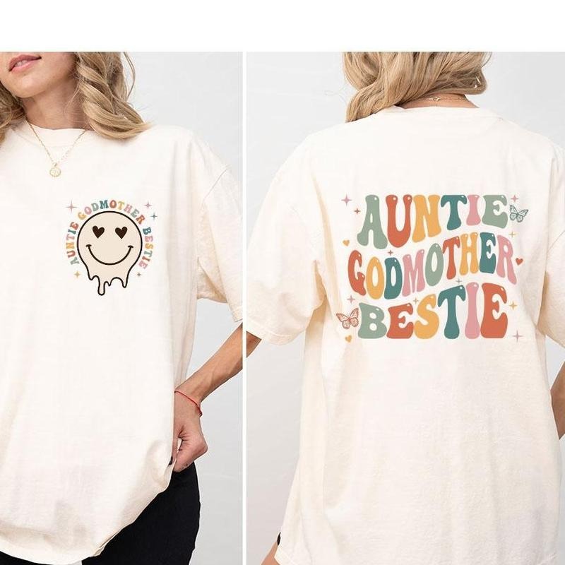 Auntie Godmother Bestie Shirt, Cool Aunt T-shirt, Godmother Gifts, God Mother Gift, Aunt Birthday Gift, Cute Auntie Tee...