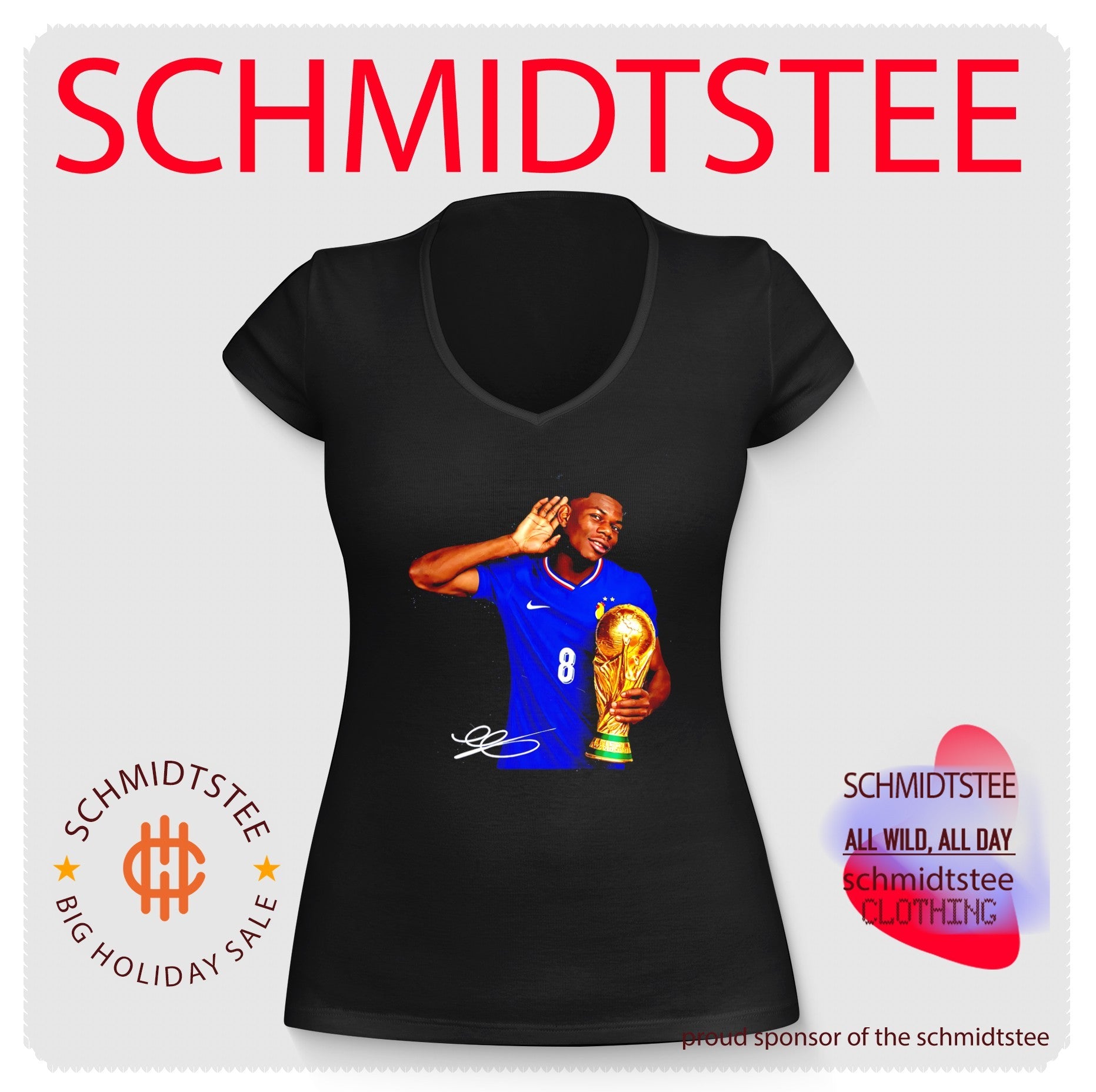 Aurelien Tchouameni France National Team Distressed middle finger Portrait shirt