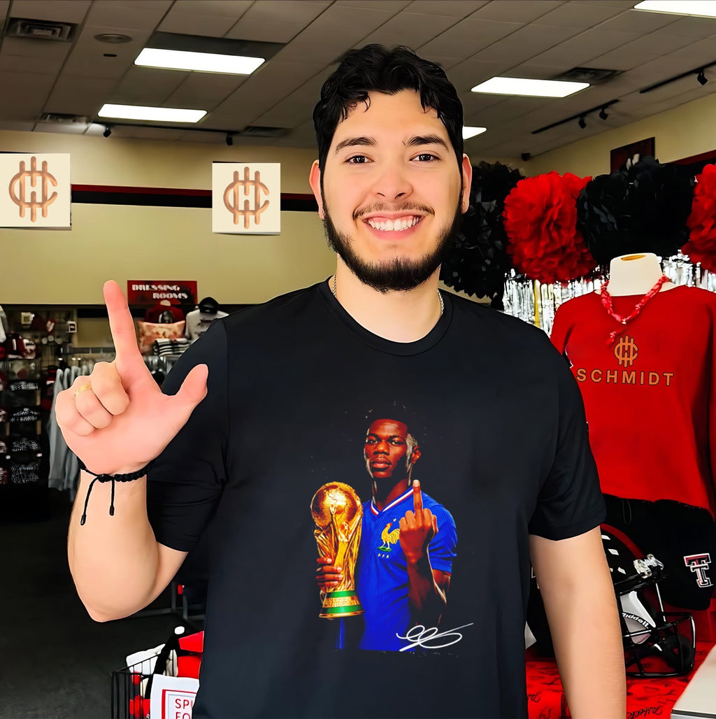 Aurelien Tchouameni France National Team World Cup middle finger shirt