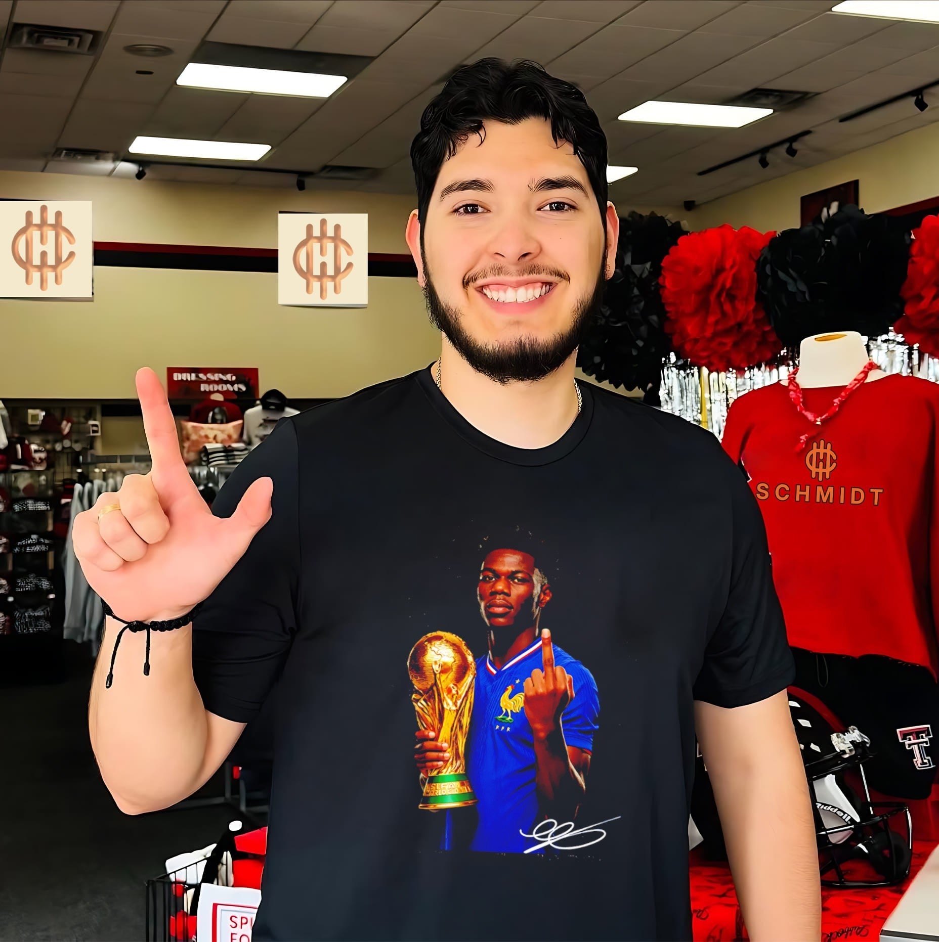 Aurelien Tchouameni France National Team World Cup middle finger shirt