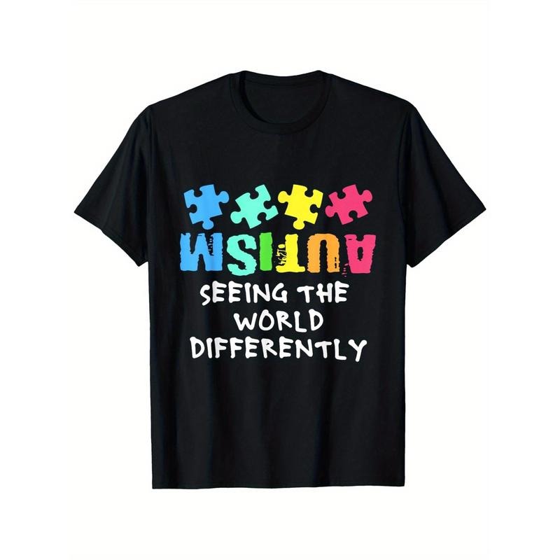 Autism Awareness 'Seeing the World Differently' Puzzle Graphic T-Shirt