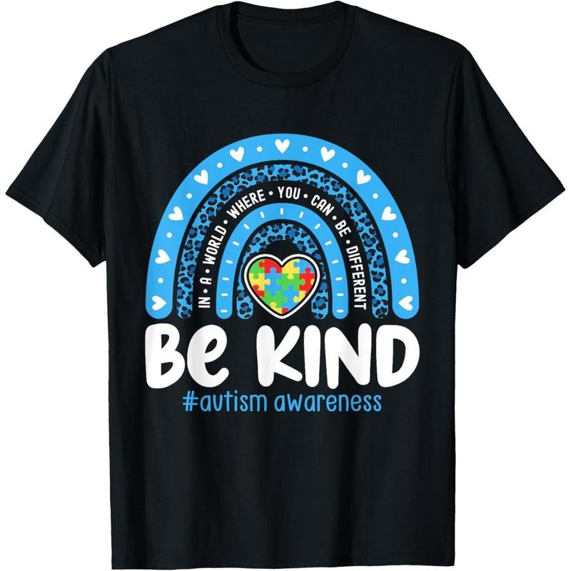 Autism Awareness Rainbow In April We Wear Blue Ribbon Autism T-Shirt Hoodie, Sweatshirt | TeeBloomCo.com