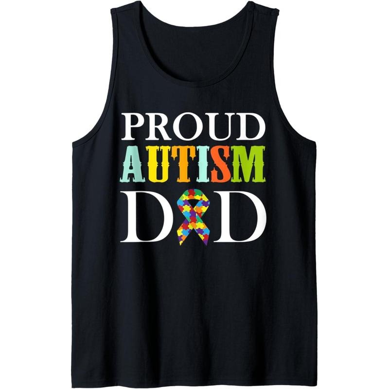 Autism Father Sleeveless Shirt Autism Dad Tank Top MADE IN USA Hoodie, Sweatshirt | TeeBloomCo.com