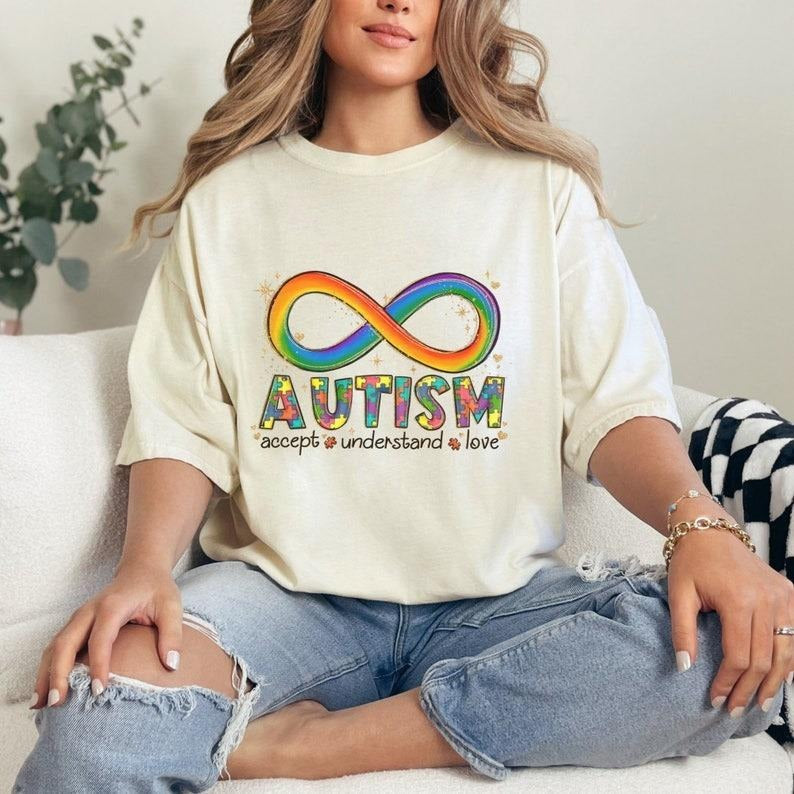 Autism Shirt for Her Him Autism Awareness Month Tee Autism Acceptance T-shirt Hoodie, Sweatshirt | TeeBloomCo.com