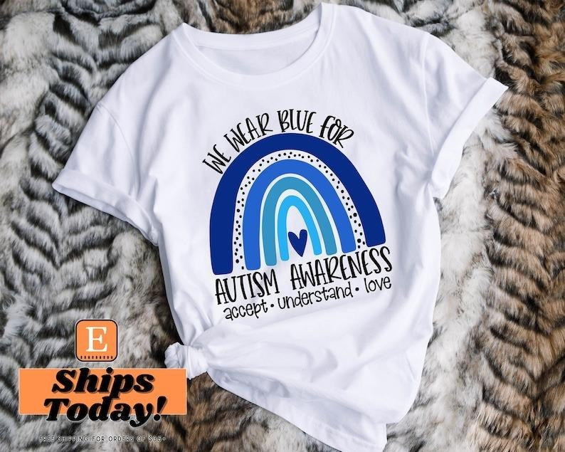 Autism Shirts Awareness TShirt, In April We Wear Blue, Autism Month, In April We Wear Blue, Infinity Autism, Autism Group...