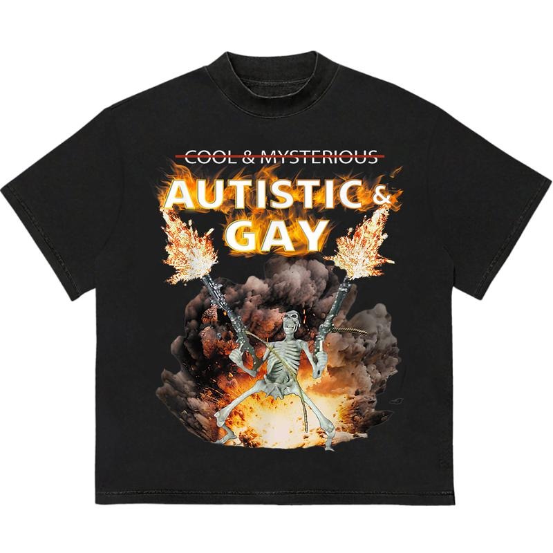 Autistic and Gey T-Shirt Unique T-Shirt Gift for Her Perfect Everyday Tee Hoodie, Sweatshirt | TeeBloomCo.com
