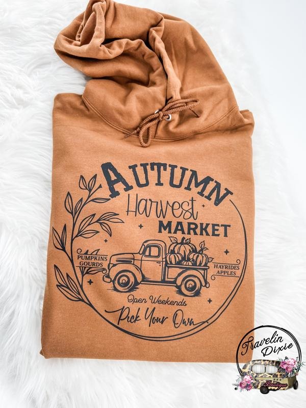 Autumn Harvest Market Cozy Carmel Shirt Hoodie, Sweatshirt | TeeBloomCo.com