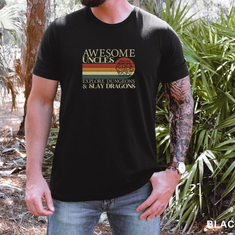 Awesome Uncles Slay Dragons Dnd Rpg Gamer Dungeon Master Gift For Uncle Unisex Jersey Short Sleeve Tee TShirt Hoodie,...