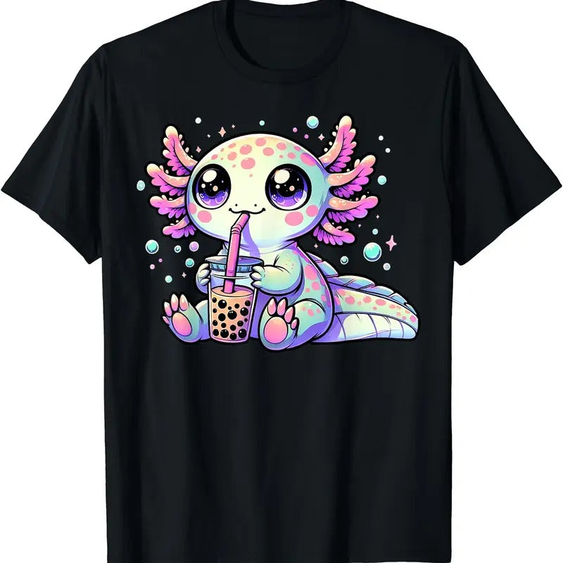 Axolotl Bubble Boba Tea Kawaii Anime Gifts Women, Men, TShirt Hoodie, Sweatshirt | TeeBloomCo.com