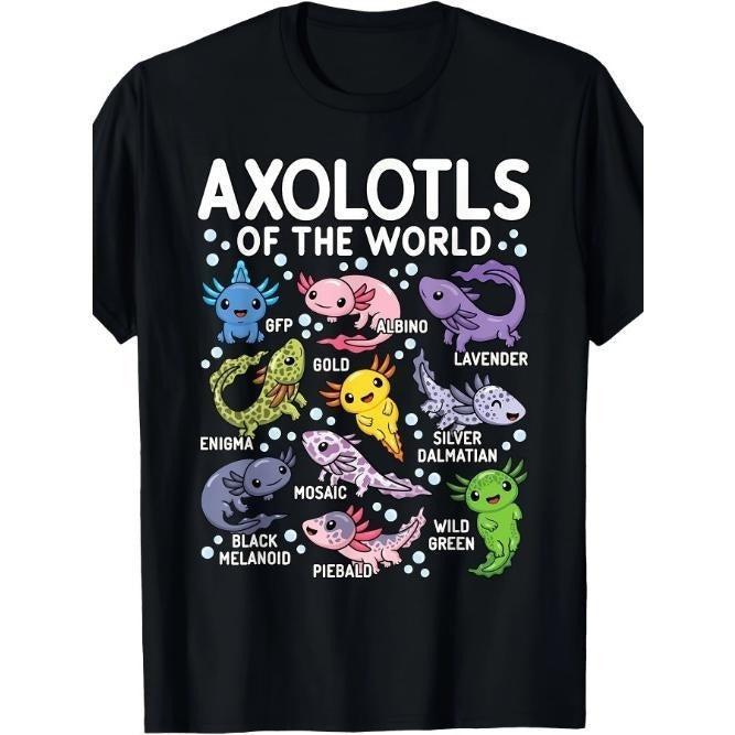 Axolotls Of The World Cute Kawaii Axolotl T-Shirt Made in USAstyle{n002}2 Hoodie, Sweatshirt | TeeBloomCo.com