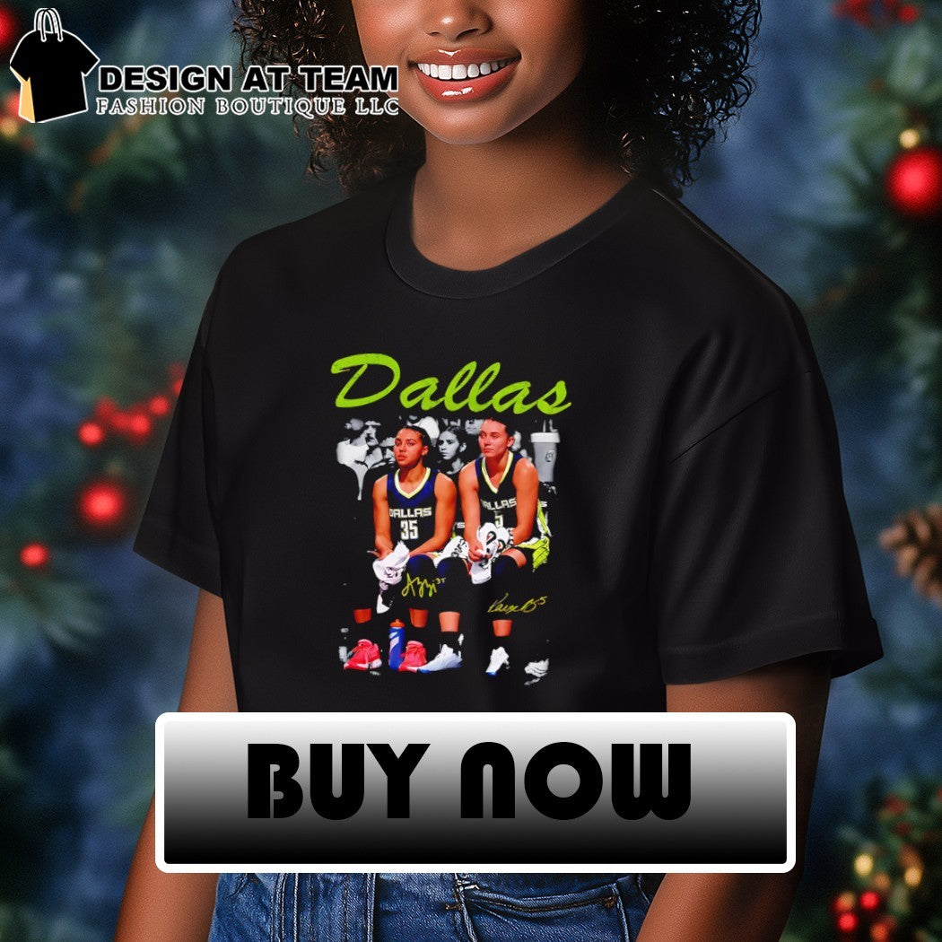 Azzi Fudd and Paige Bueckers Dallas Wings Women’s Basketball Game Day 2026 signatures shirt