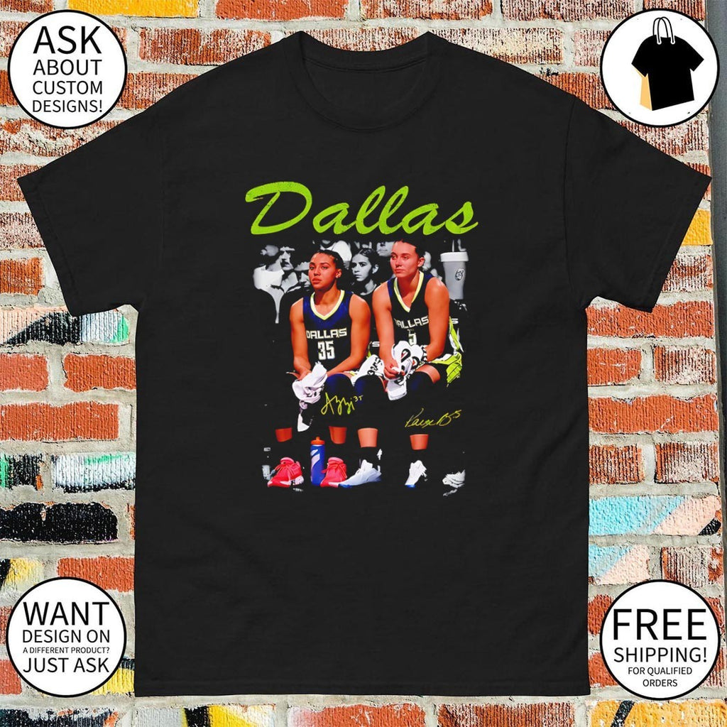Azzi Fudd and Paige Bueckers Dallas Wings Women’s Basketball Game Day 2026 signatures shirt