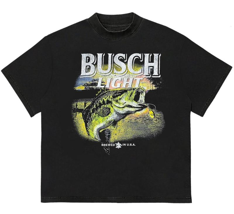 B@SCH LIGHT BEER  FISHING T-Shirt Retro Vintage Classic 90s Retro Graphic Design Cotton Hoodie, Sweatshirt | TeeBloomCo.com