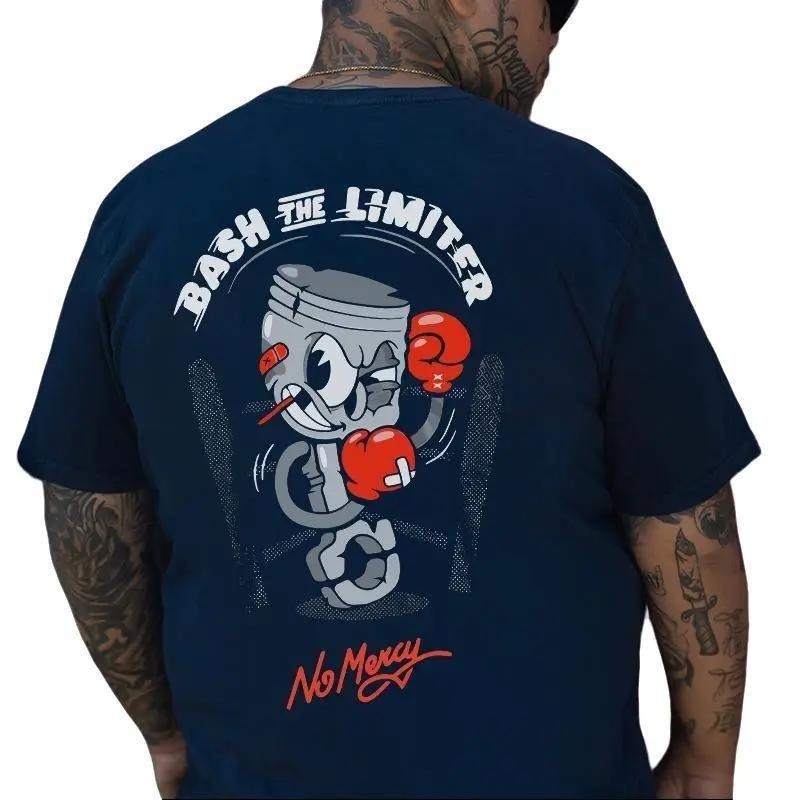 BASH THE LIMITER No Mercy Fighting Man Graphic Back Side Print T-shirt -  Sweatshirt