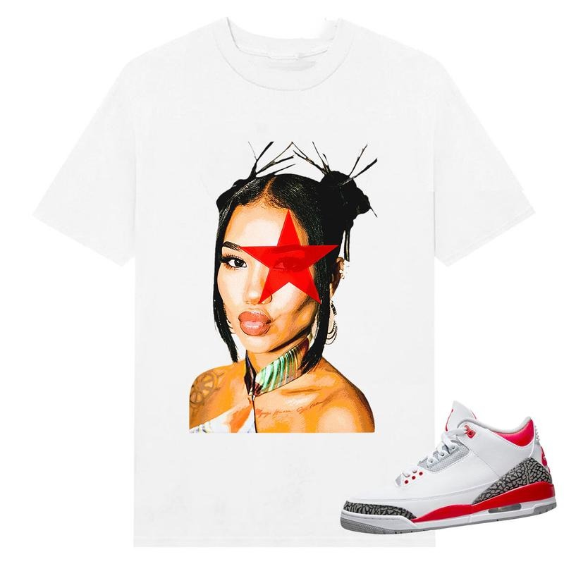 BIG FACE Jhene Star, Shirt to match Fire Red 3s Black, Shirt to matching Sneaker Hoodie, Sweatshirt | TeeBloomCo.com