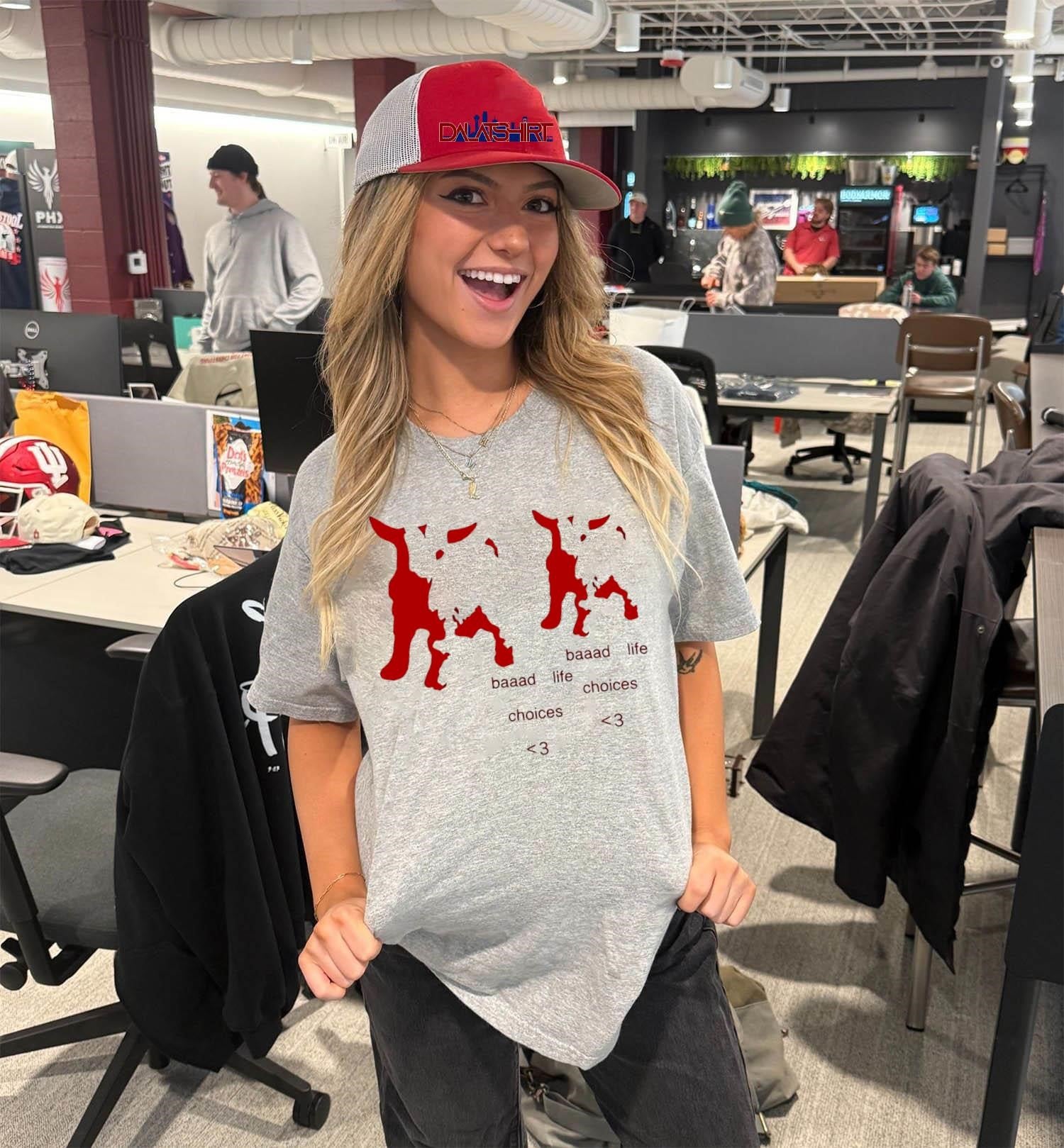 Baaad Life Choices Red Goat Silhouette Minimalist shirt