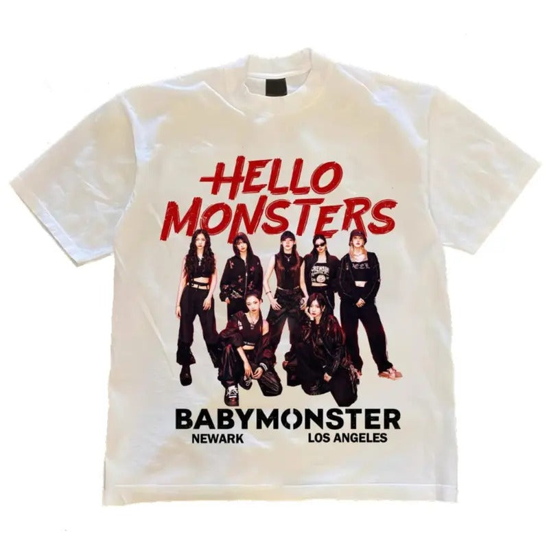Babymonster 2025 World Tour T-Shirt, Hello Monsters USA Concert Shirt Hoodie, Sweatshirt | TeeBloomCo.com