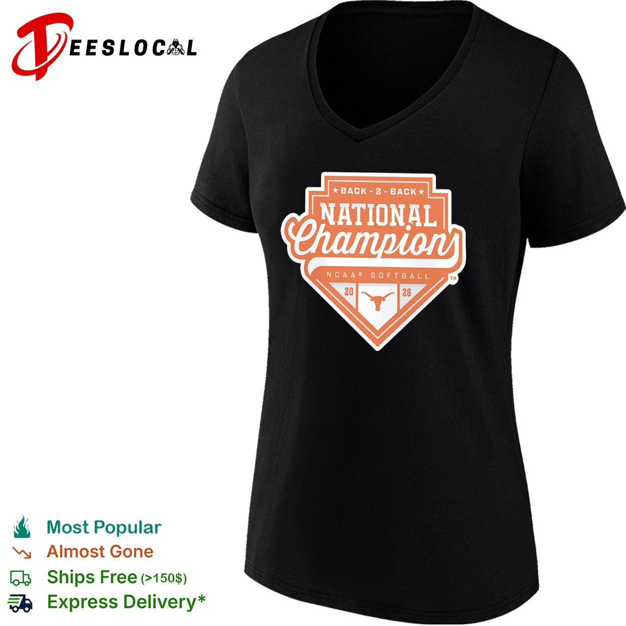 Back 2 Back National Champions Texas Longhorns NCAA Softball 2026 shirt
