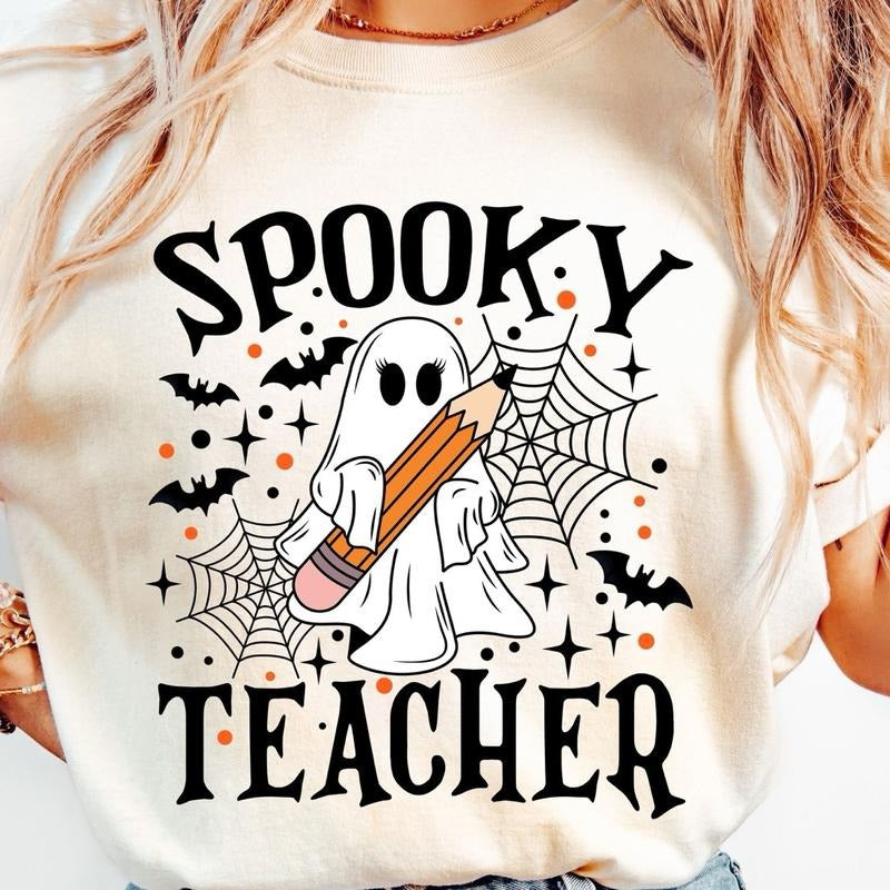 Back To School, Spooky Teacher Shirt,Gift for Teacher, Halloween Teacher Teestyle{n002}2 Hoodie, Sweatshirt | TeeBloomCo.com