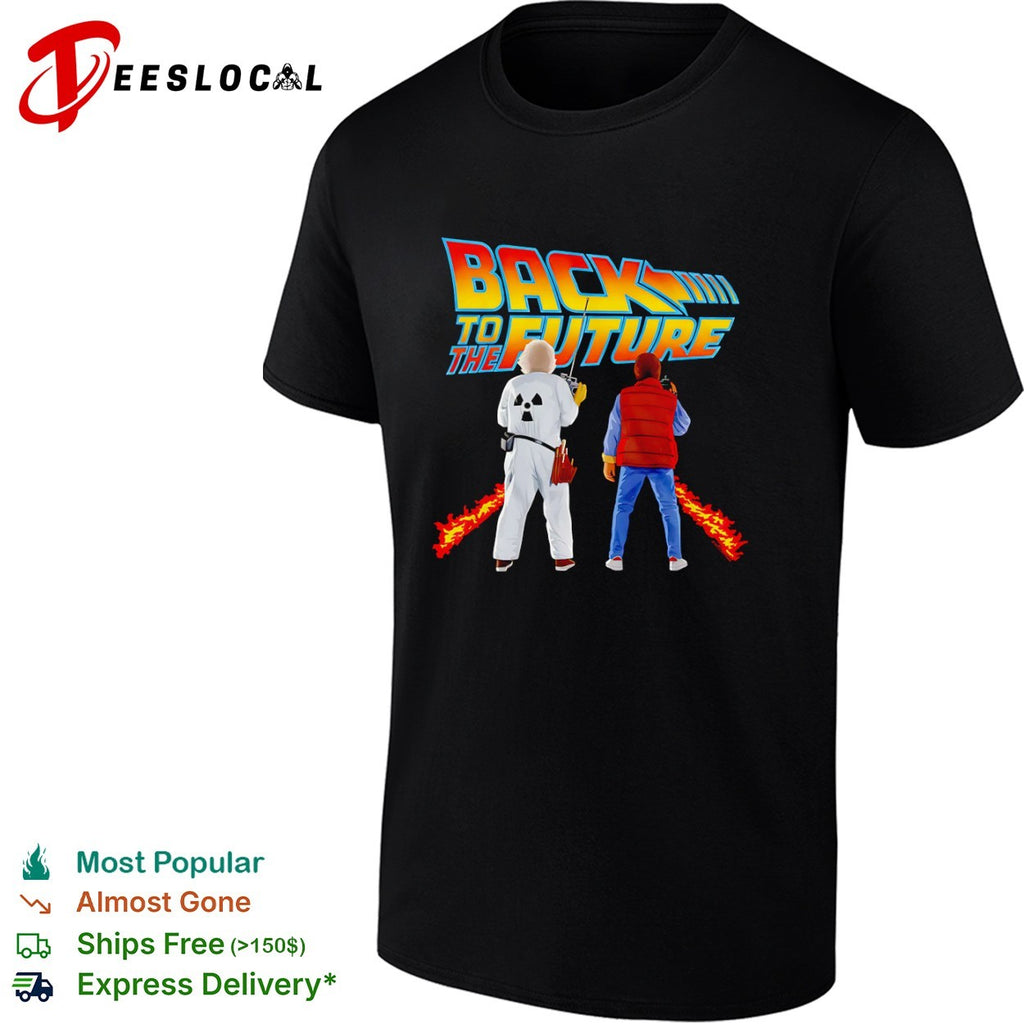 Back to the Future Marty McFly and Doc Brown Retro Movie Film Fan Art Shirt