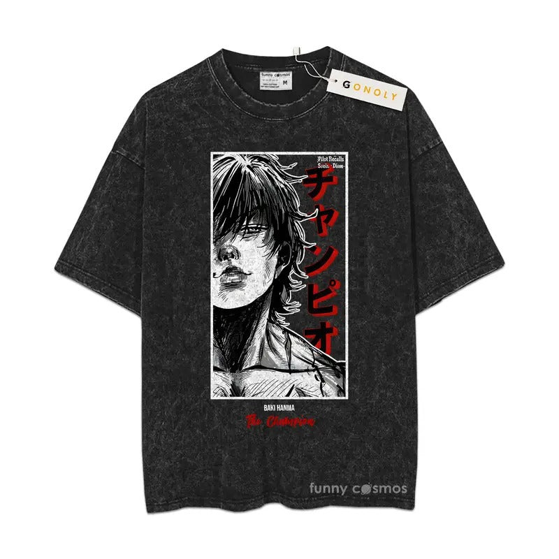 Baki Hanma Mineral Wash TShirt Baki Anime Mineral Wash TShirt Hoodie, Sweatshirt | TeeBloomCo.com