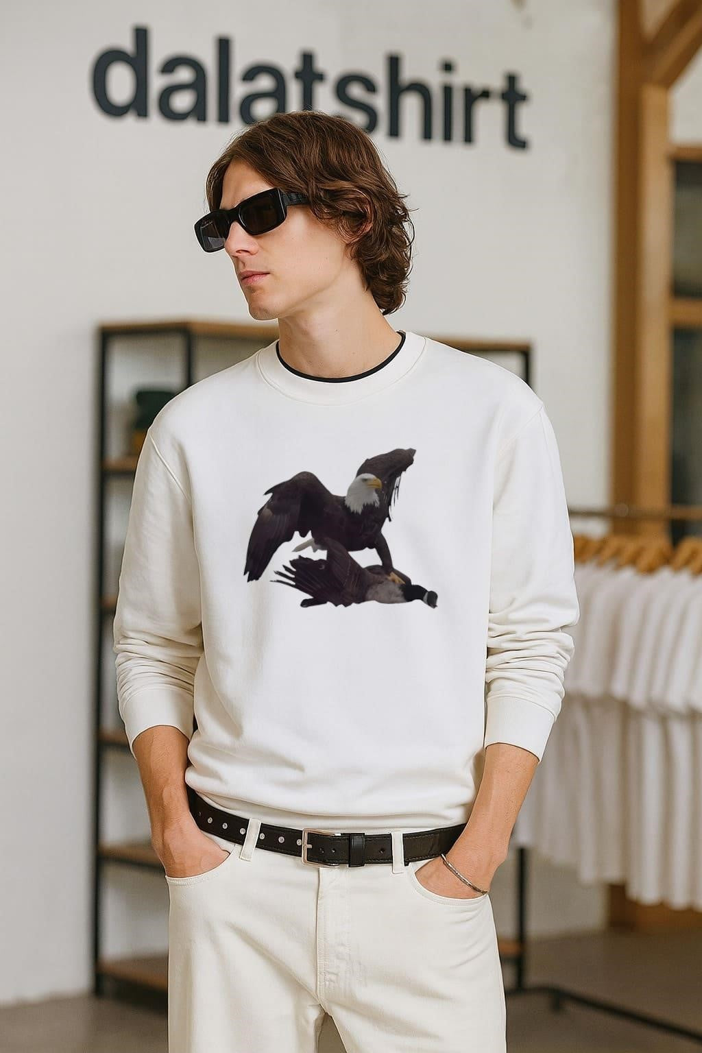 Bald Eagle Catching Canadian Goose Hunting shirt