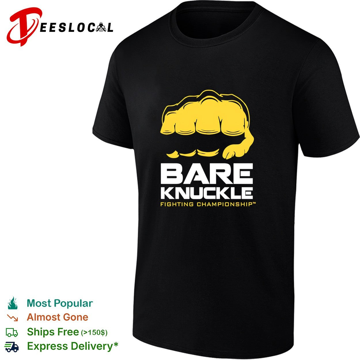 Bare knuckle fist emblem bold shirt