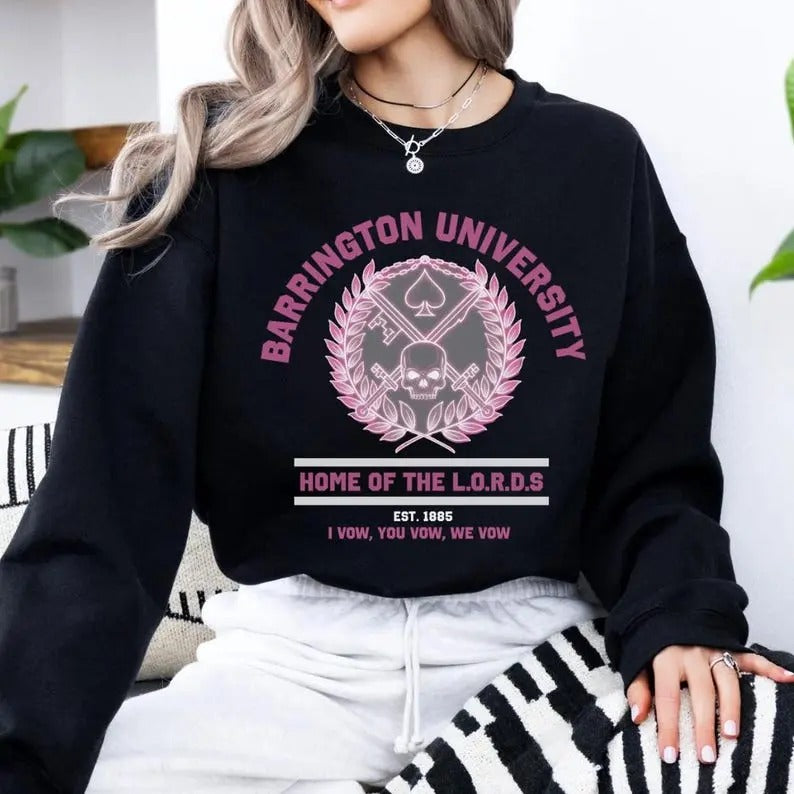 Barrington Uni L.O.R.D.S Sweatshirt, dark romance, romantasy, spicy book club, gift for smut readers, BookTok jumper...