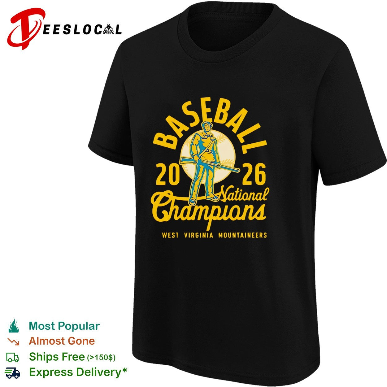 Baseball 2026 National Champions West Virginia Mountaineers shirt