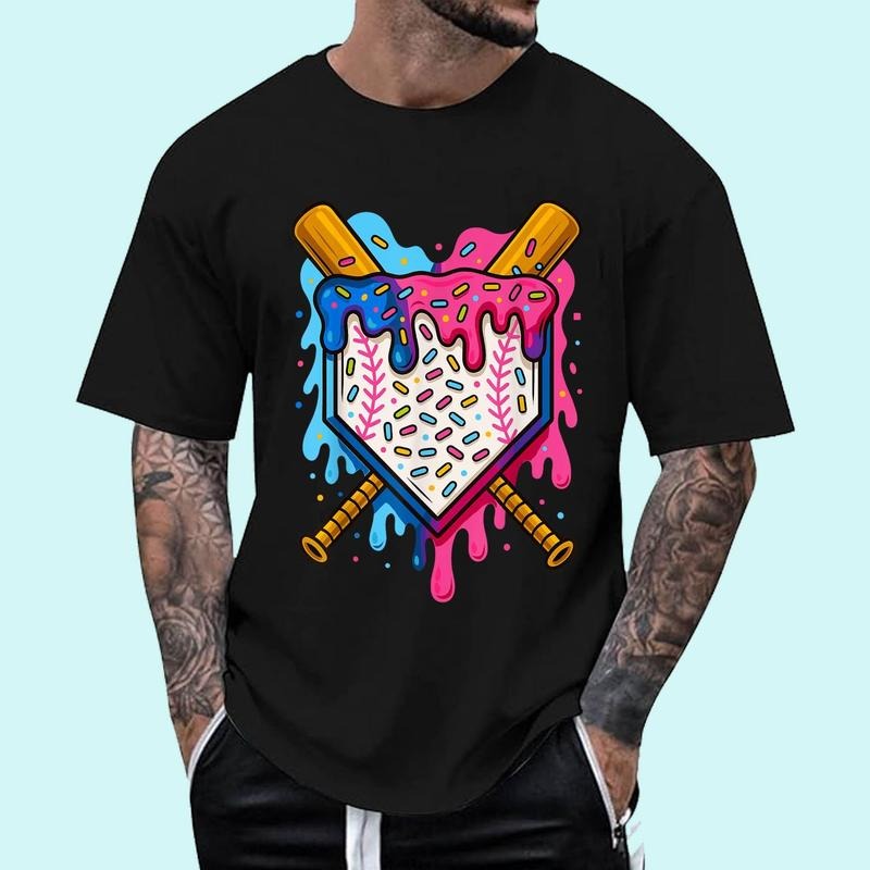 Baseball Boys Ice Cream Drip Baseball Unisex T-Shirt, Cotton 100%, Top Trending Fashion Hoodie, Sweatshirt | TeeBloomCo.com