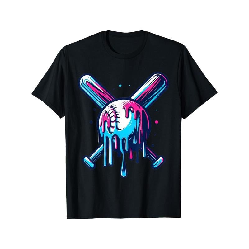 Baseball Fans Cross Made with Bats Men T-Shirt Funny Cool Pattern Tee Crew neck Short Sleeve Cotton Mans Casual Shirts...