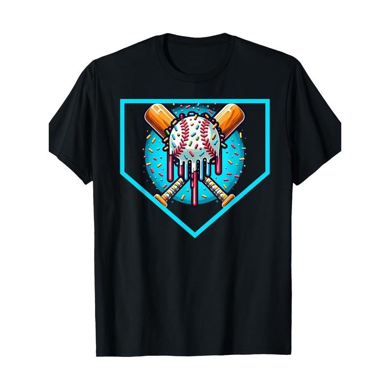 Baseball Home Plate Drip Shirt Ice Cream Softball & Baseball 100% CottonT-shirt made in usa Hoodie, Sweatshirt
