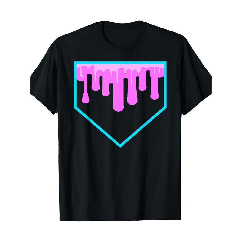 Baseball Home Plate Drip Shirt Ice Cream Softball& Baseball T-Shirt, Men's T-shirt, 220g made in usa Hoodie, Sweatshirt