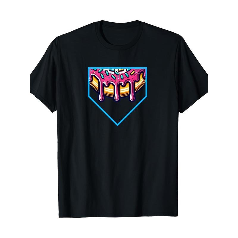Baseball Home Plate Drip T-Shirt Ice Cream Softball And Baseball T-Shirt, Men'S T-Shirt, 220G made in usa Hoodie, Sweatshirt