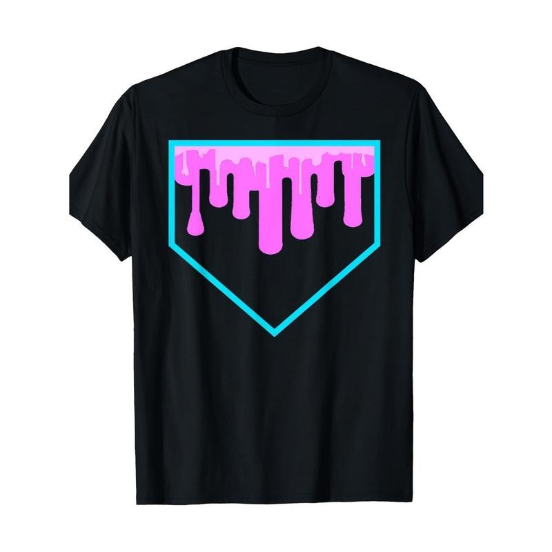 Baseball Home Plate Drip T-Shirt, Ice Cream Softball and Baseball T-Shirt, Men's T-Shirt made in usastyle{n002}2 Hoodie,...