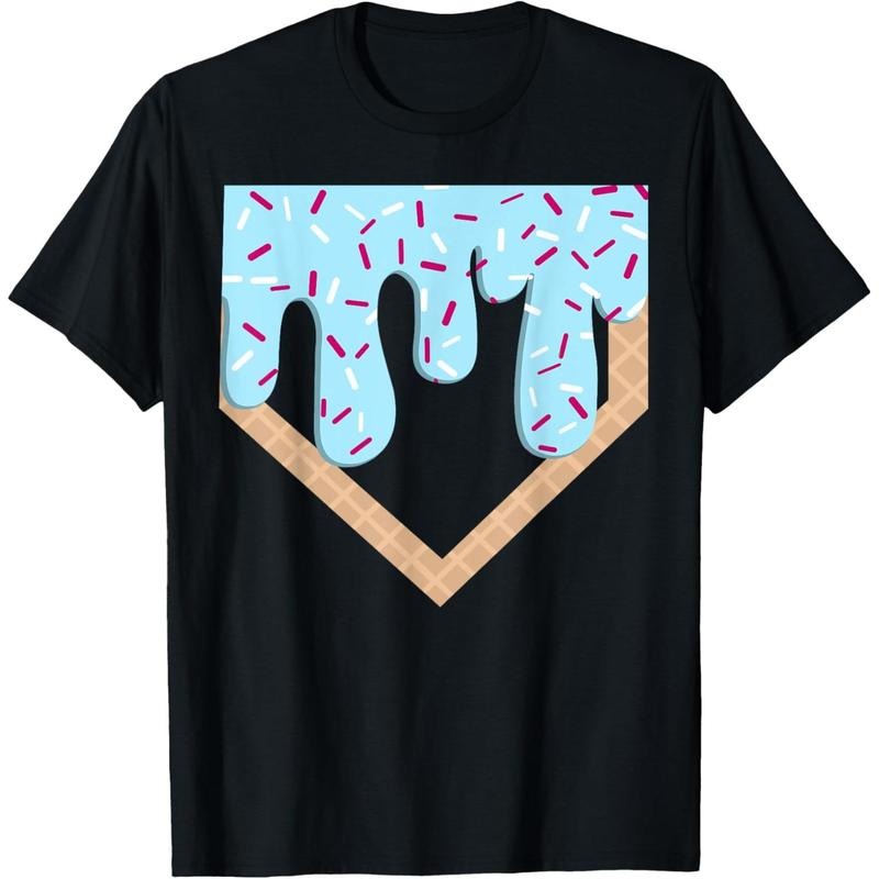 Baseball Ice Cream Dripping Baseball Home Plate Drip T-Shirt Hoodie, Sweatshirt | TeeBloomCo.com