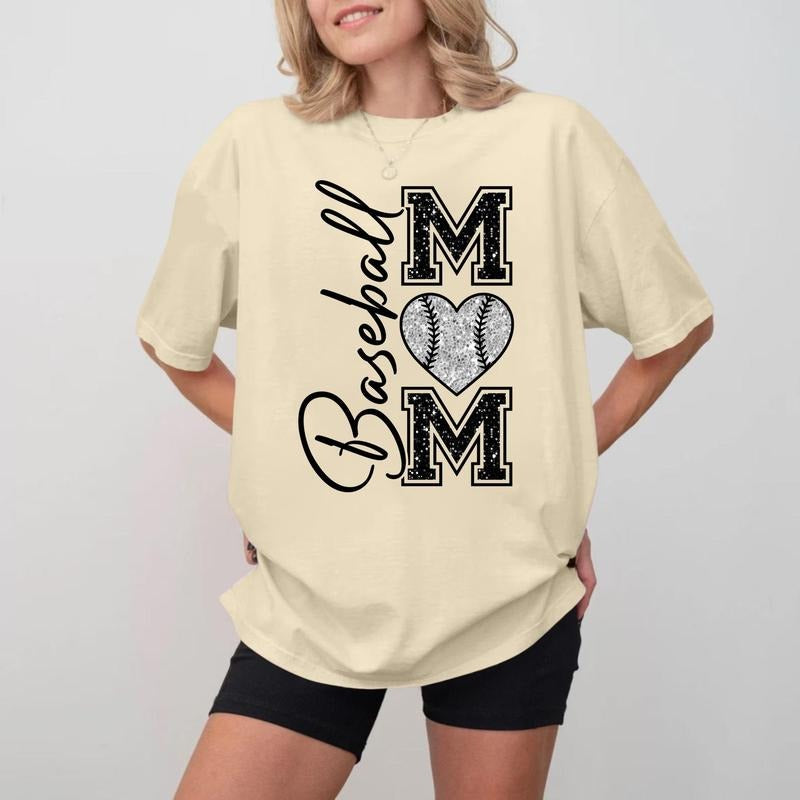 Baseball MOM Black & White Crewneck, Soft Cotton Unisex Shirt Hoodie, Sweatshirt | TeeBloomCo.com