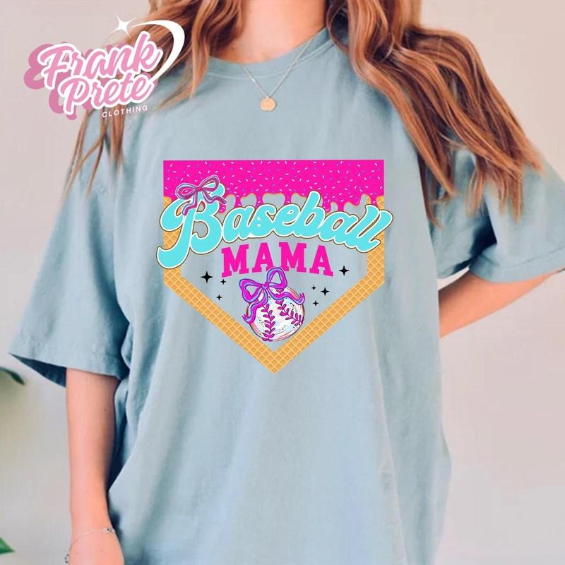 Baseball Mama Ice Cream Drip Shirt, Mama Basebaall, Basebaall Shirt, Game Day, Baseball Mom Dripping. Mom Shirt, Gift...