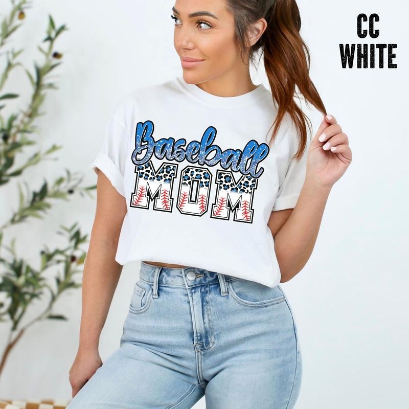 Baseball Mom T Shirt, Blue Leopard Baseball Mom T Shirt, Game Day Mama Baseball Shirt's, Retro Baseball, Sports Mom's...