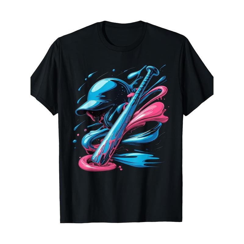 Baseball Player Sport Sprinkles Drip Baseball Bat T-Shirt -100% Cotton - 220g made in usa Hoodie, Sweatshirt | TeeBloomCo.com