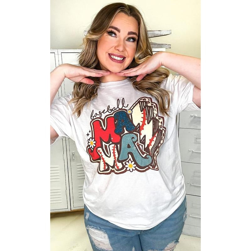 Baseball Sports Mama Graphic T-Shirt Hoodie, Sweatshirt | TeeBloomCo.com