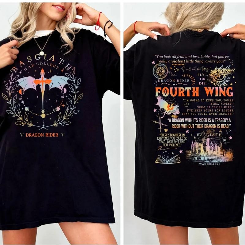 Basgiath War College Dragon Rider Shirt, Fourth Wing Series Sweater, Dragon Rider Tee, Xaden Riorson T-Shirt, Fourth Wing...