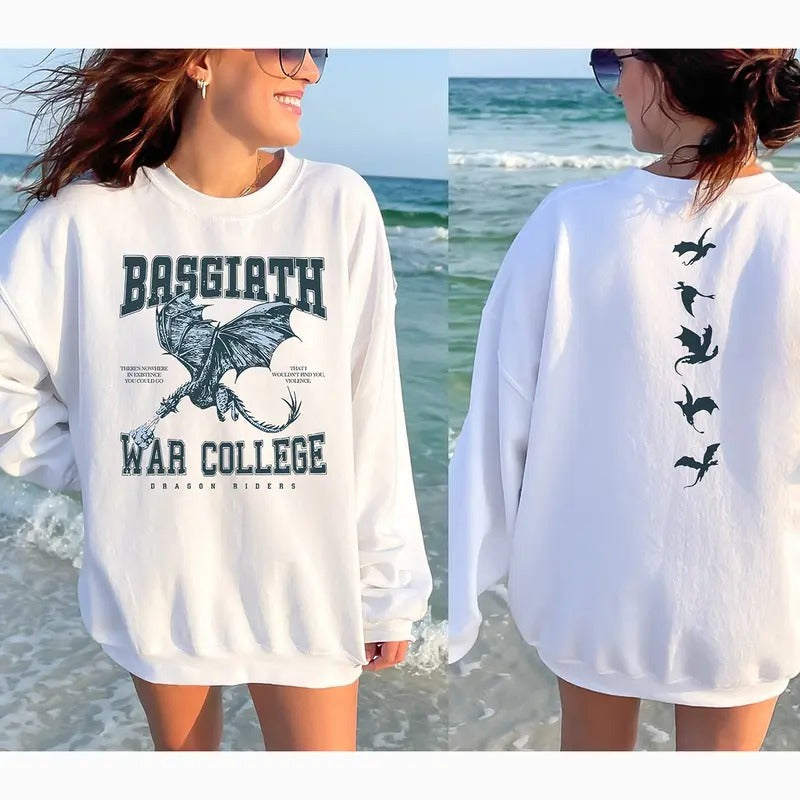 Basgiath War College Fourth Wing Sweatshirt, 2 Sided Shirt, Dragon Riders T-shirt, Fly Or Die Tee, Riders Quadrant...